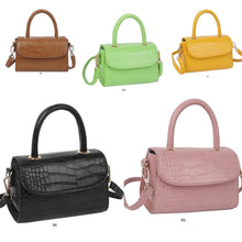 Load image into Gallery viewer, Small Croc Texture Satchel Bag

